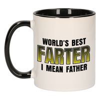 Vaderdag cadeau mok - zwart/wit - 300 ml - worlds best farter - Cadeau mokken Vaderdag cadeau mok - zwart/wit - 300 ml - worlds best farter - Cadeau mokken