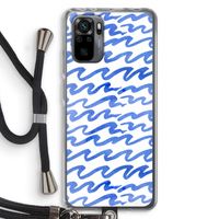 Blauwe golven: Xiaomi Redmi Note 10 Pro Transparant Hoesje met koord