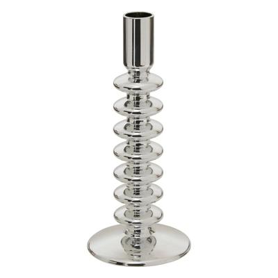 Atmosphera kaarsen kandelaar - decoratief glas - dinerkaarsen - zilver - D9 x H22 cm