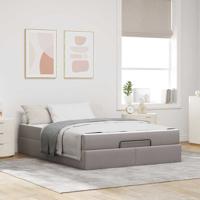 Bedframe met matras Taupe 140 x 200 cm Stof
