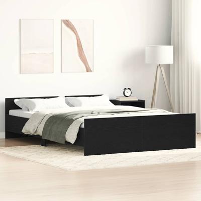 Bedframe zonder matras 140x190 cm bewerkt hout zwart eikenkleur