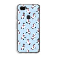 Eenhoorns overal: Google Pixel 3a Transparant Hoesje