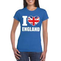 Blauw I love Engeland fan shirt dames