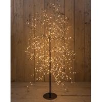 Lichtboom - zwart - 150 cm - metaal - 1000 led lichtjes - warm wit - verlichte kerstboom - thumbnail