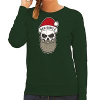 Bad Santa foute Kerstsweater / outfit groen voor dames - thumbnail