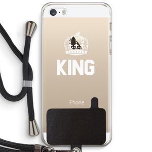 King zwart: iPhone 5 / 5S / SE Transparant Hoesje met koord