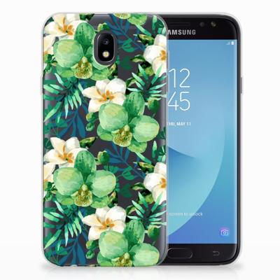 Samsung Galaxy J7 2017 | J7 Pro | TPU Case | Orchidee Groen Samsung Galaxy J7 2017 | J7 Pro | TPU Case | Orchidee Groen