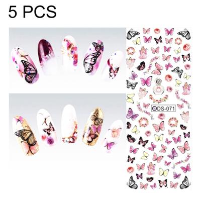 DS71-76 5 pc's 6 patronen DIY Design schoonheid Water overdracht nagels Art Sticker Nail Art Decoratie accessoires willekeurige kleur levering zond