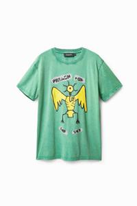 T-shirt met korte mouw en engel - GREEN - S