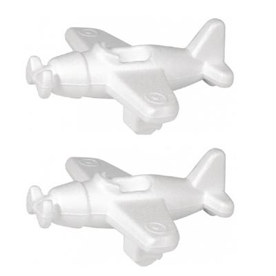 Piepschuim vliegtuig - 3x stuks - 16 cm - styropor vorm/figuur - hobby - knutselen