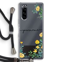 Gele bloemen: Sony Xperia 5 Transparant Hoesje met koord