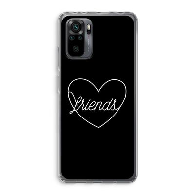 Friends heart black: Xiaomi Redmi Note 10 Pro Transparant Hoesje