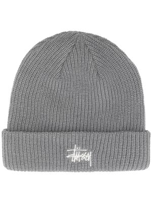 Stüssy bonnet en maille à logo - Gris