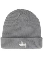 Stüssy bonnet en maille à logo - Gris