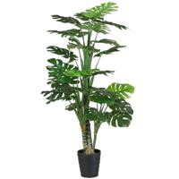 Kunstplant Monstera struik - groen - H160 cm - Grote huis/kantoorplant