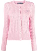 Polo Ralph Lauren cardigan en maille torsadée - Rose - thumbnail