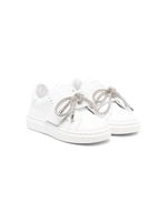 Monnalisa crystal-bow touch-strap sneakers - Blanc