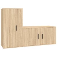 The Living Store Televisiekastenset Sonoma Eiken - tv-meubel 80x34.5x40cm - tv-meubel 40x34.5x80cm