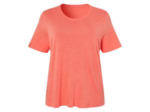 esmara Linnen dames T-shirt - Plus size (Koraal, XXL (52/54))
