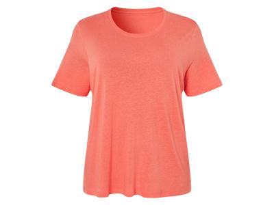 esmara Linnen dames T-shirt - Plus size (Koraal, XL (48/50))