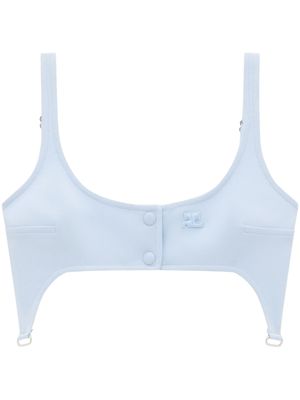 Courrèges haut crop à sangles - Bleu