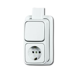 Schakelaar met stopcontact opbouw ra wit 2601 6 2300 EAPJW combinatie BJ