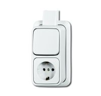 Schakelaar met stopcontact opbouw ra wit 2601 6 2300 EAPJW combinatie BJ