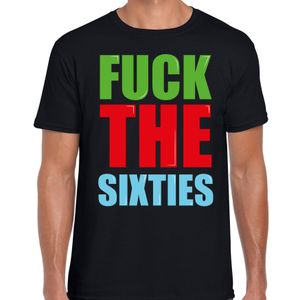 Fuck the sixties fun t-shirt zwart voor heren 2XL  -