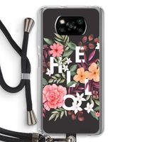 Hello in flowers: Xiaomi Poco X3 Pro Transparant Hoesje met koord