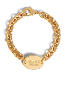 DSQUARED2 logo-engraved chain ID bracelet - Or