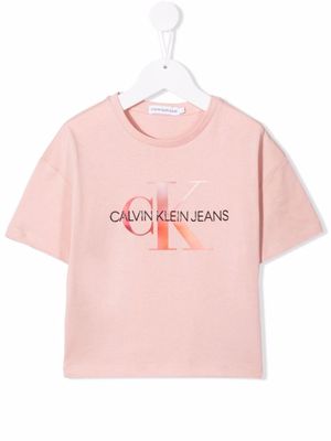 Calvin Klein Kids t-shirt à logo imprimé - Rose