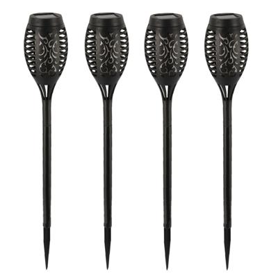 Pro Garden Solar tuinlamp / fakkel / prikspot - 4x - vlameffect - zonne-energie - 51 cm