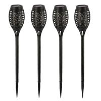 Pro Garden Solar tuinlamp / fakkel / prikspot - 4x - vlameffect - zonne-energie - 51 cm