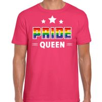 Bellatio Decorations Gay Pride shirt - pride queen - regenboog - heren - roze 2XL  -