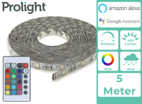 Prolight LED-Strip - Multicolour - 5 Meter - Met Afstandsbediening - IP44 Prolight LED-Strip - Multicolour - 5 Meter - Met Afstandsbediening - IP44