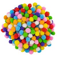 Pompons - 250x - gekleurd - 25 mm - hobby/knutsel materialen   -