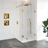 BRAUER Void inloopdouche helder glas 90x200 met 40 zijwand incl. glascoating PVD goud geborsteld GS-VOI2H9040200GG BRAUER Void inloopdouche helder glas 90x200 met 40 zijwand incl. glascoating PVD goud geborsteld GS-VOI2H9040200GG