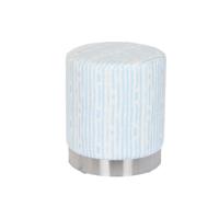 Voetensteun DKD Home Decor Blauw Wit Metaal Strepen Mediterrane 34 x 34 x 40 cm