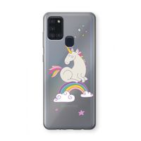 Regenboog eenhoorn: Samsung Galaxy A21s Transparant Hoesje