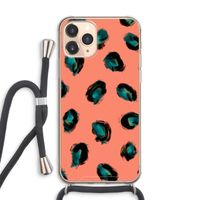 Pink Cheetah: iPhone 11 Pro Max Transparant Hoesje met koord