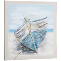 HOMCOM wanddecoratie 'boot op het strand' woonkamer canvaskunst