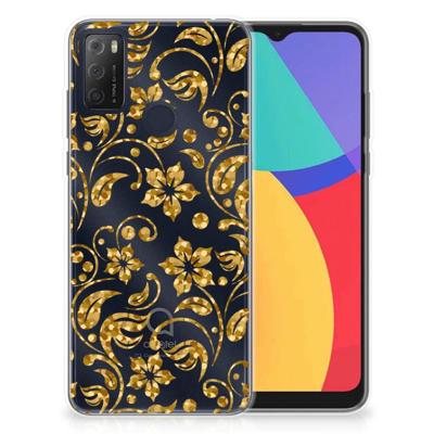 Alcatel 1S (2021) | TPU Case | Gouden Bloemen Alcatel 1S (2021) | TPU Case | Gouden Bloemen