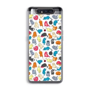 Kleurrijke katten: Samsung Galaxy A80 Transparant Hoesje