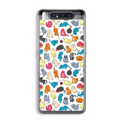 Kleurrijke katten: Samsung Galaxy A80 Transparant Hoesje