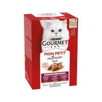 Purina Gourmet Mon Petit DUO -Rund&Kip, Kalkoen&Lever,Gevogelte&Lam-12x50 g