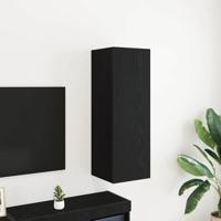 Wand TV-kast Zwart eiken 30.5 x 30 x 90 cm Bewerkt hout