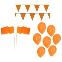 Koningsdag feestpakket met oranje versiering en decoratie   -
