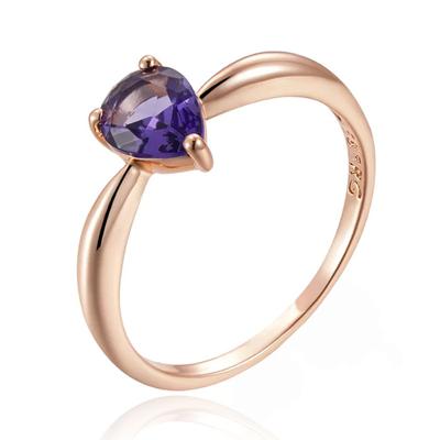 Cilla Jewels Damesring met Diep Paarse Druppelvormige Zirkonia-18mm