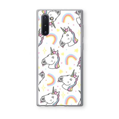 Rainbow Unicorn: Samsung Galaxy Note 10 Transparant Hoesje