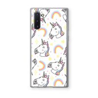 Rainbow Unicorn: Samsung Galaxy Note 10 Transparant Hoesje